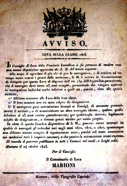 1823  MORTARA AVVISO DI LEVA SULLA CLASSE 1803.jpg